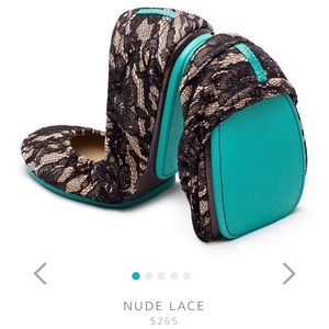 Tieks nude lace flats